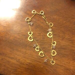 Gold Plated Silver Heart Charm Bracelet